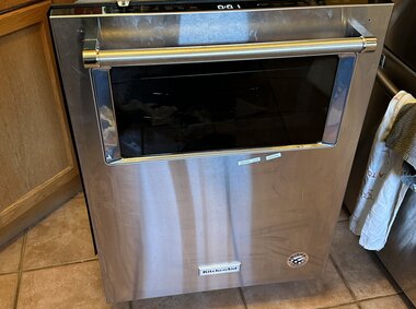 The dishwasher leaks